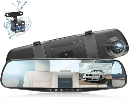 Espejo Retrovisor Dash Cam Full HD Dual |1080p + ENVÍO GRATIS